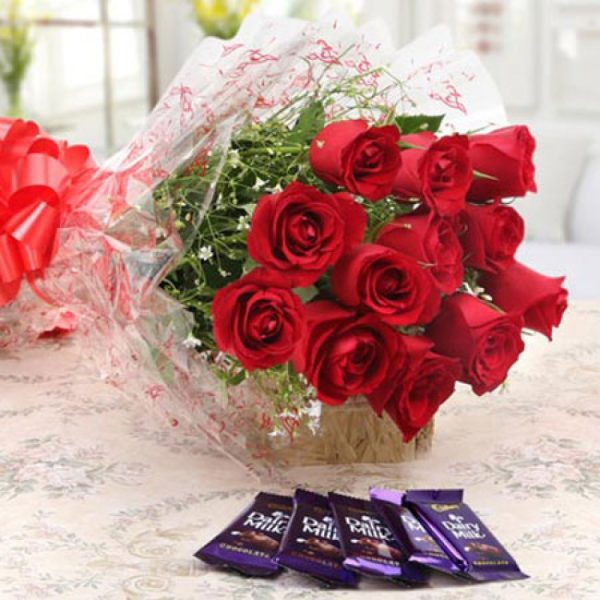 RED ROSE BOUQUET WITH CADBURY